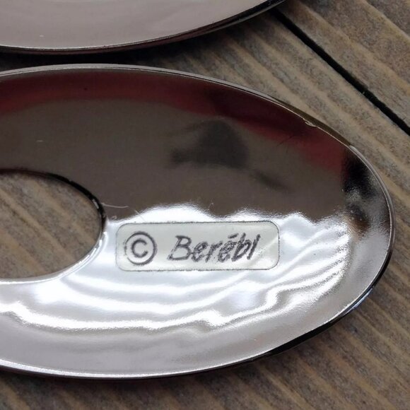 Vintage Edgar Berebi Oval Tropical Red Green Enamel Silver Tone Drop Earrings - Picture 3 of 7